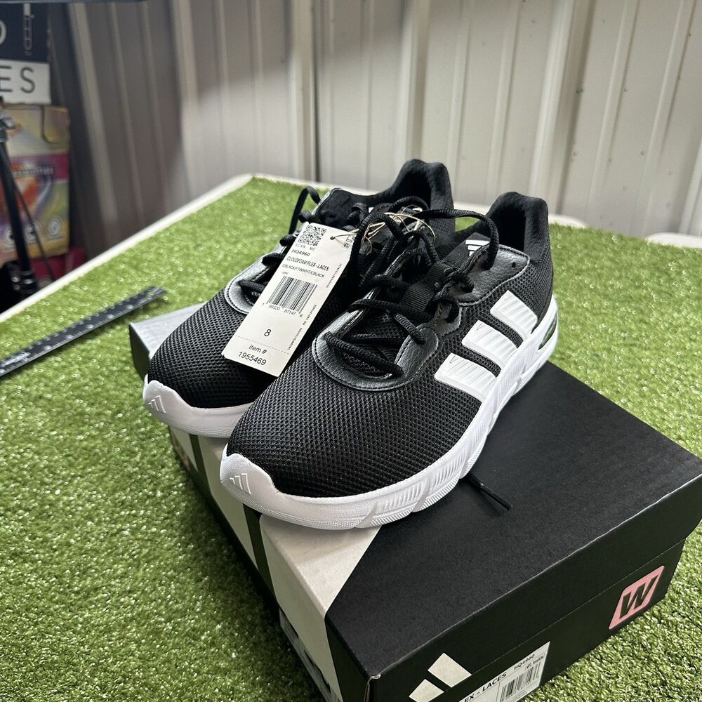 Adidas Cloudfoam Flex Laces Women's Size 8 Black White Shoes New in Box